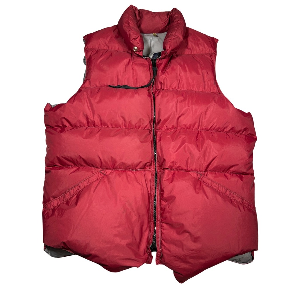 Crescent Down Works Gore-Tex Puffer Vest Mens Red Quilted Full Zip Made in USA